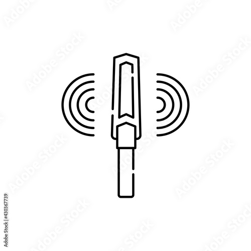 Metal detector olor line icon. Pictogram for web page, mobile app, promo.