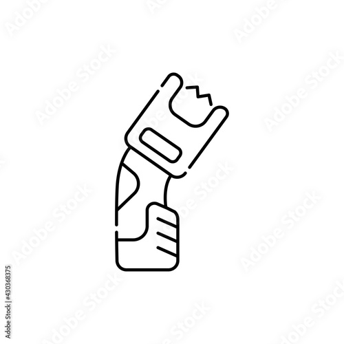 Stun gun olor line icon. Pictogram for web page, mobile app, promo.