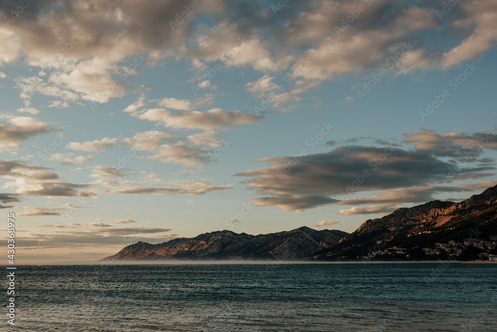 Makarska Riviera landscape before the storm