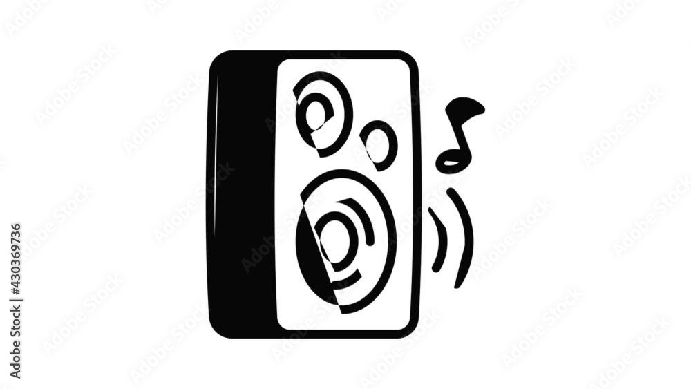 Playing music speaker icon animation outline best object on white background Playing music speaker icon animation outline best object on white background