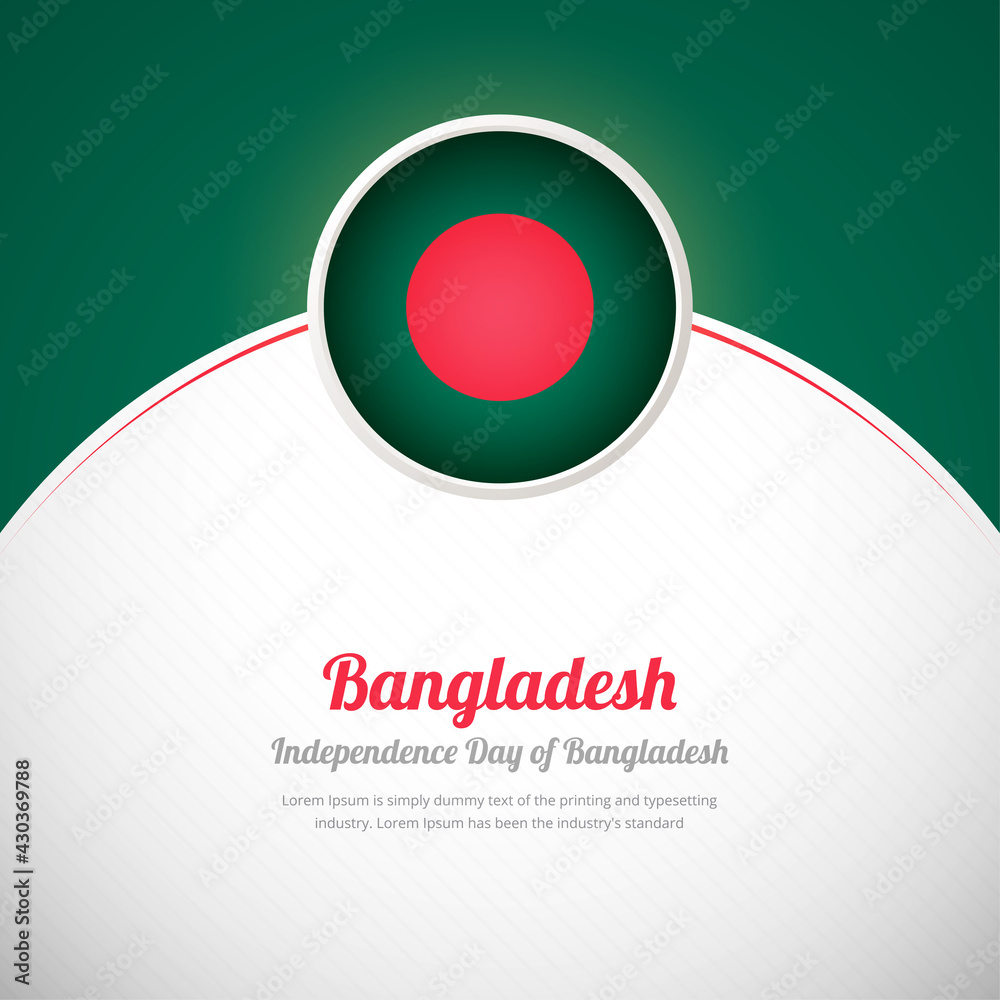 Bangladesh happy independence day with elegant colorful country flag