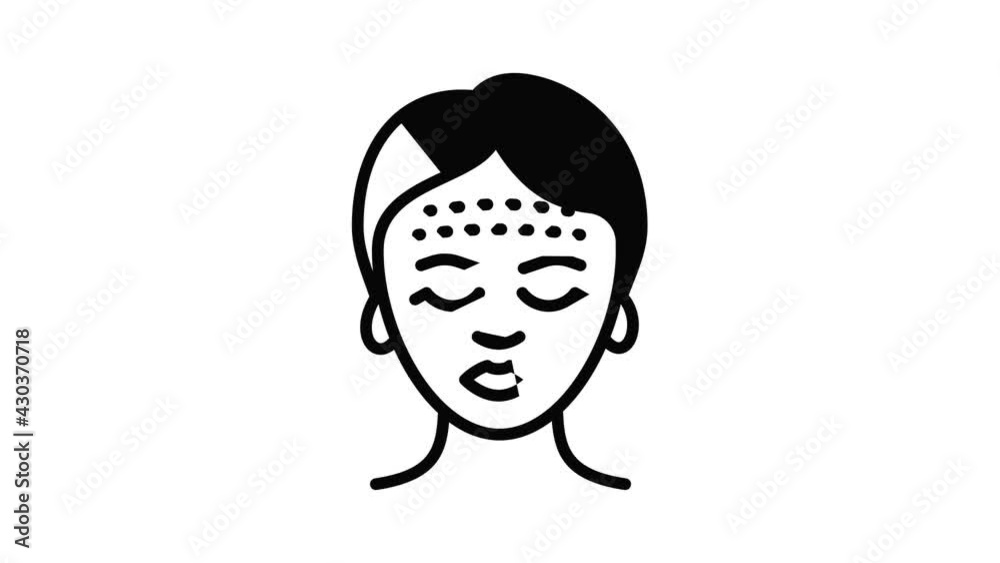 Forehead lifting icon animation outline best object on white background Forehead lifting icon animation outline best object on white background