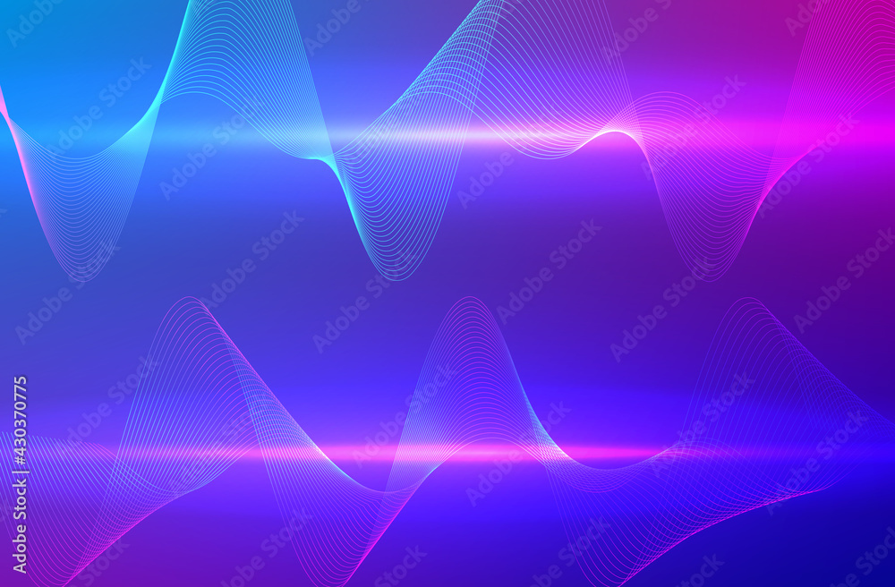Wave many lines. Abstract wavy stripes on purple blue background. Creative line art colorful gradient. Vector illustration EPS 10. Design elements created using the Blend Tool for booklet layout, well Wave many lines. Abstract wavy stripes on purple blue background. Creative line art colorful gradient. Vector illustration EPS 10. Design elements created using the Blend Tool for booklet layout, well