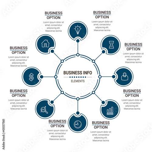 Infographic elements data visualization vector design template. Process chart. Abstract elements of graph, diagram with steps, options, parts or processes.