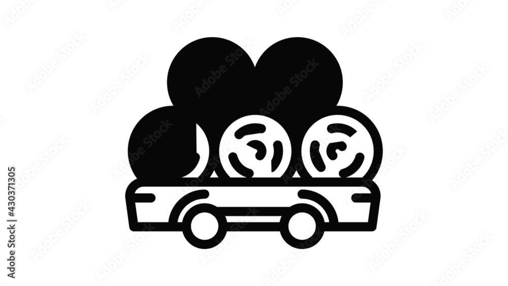 Wheat roll trailer icon animation outline best object on white background Wheat roll trailer icon animation outline best object on white background