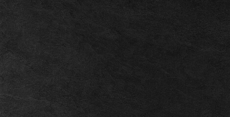 Panorama of Dark grey black slate background or texture. Black granite slabs background