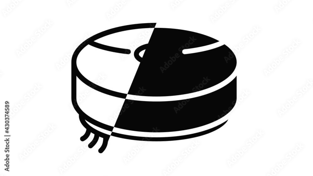 Robot vacuum cleaner icon animation outline best object on white background Robot vacuum cleaner icon animation outline best object on white background