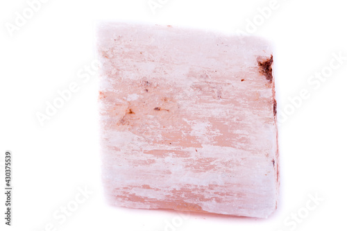 mineral stone macro red plaster on the white background