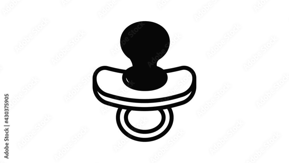 Rubber pacifier icon animation outline best object on white background