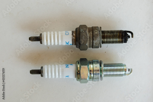 spark plug compare with new and old