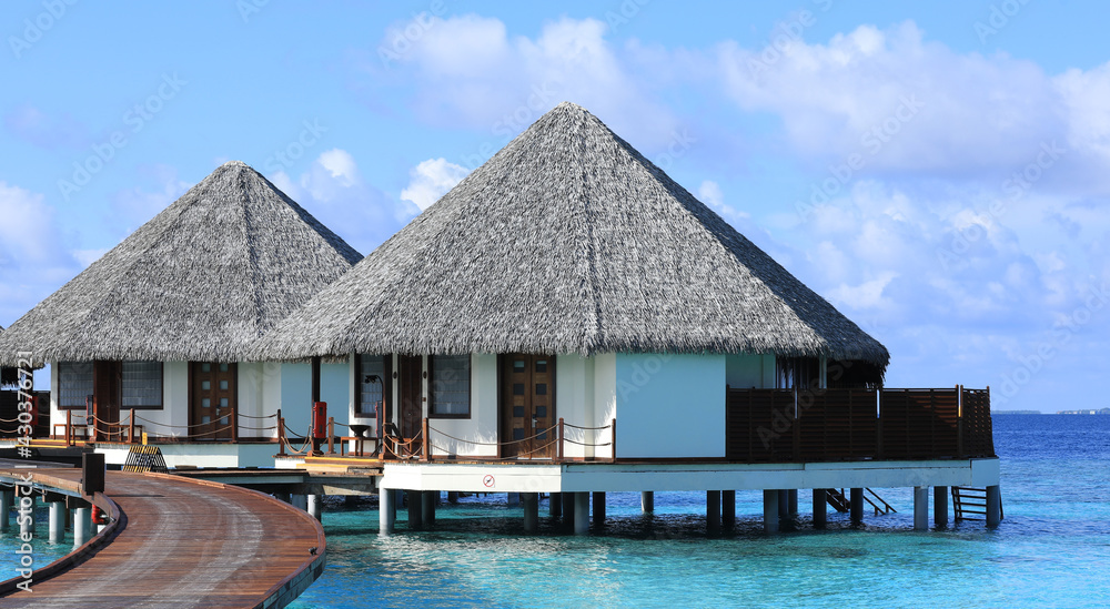 wooden bungalow on a tropical island, Maldives wooden bungalow on a tropical island, Maldives