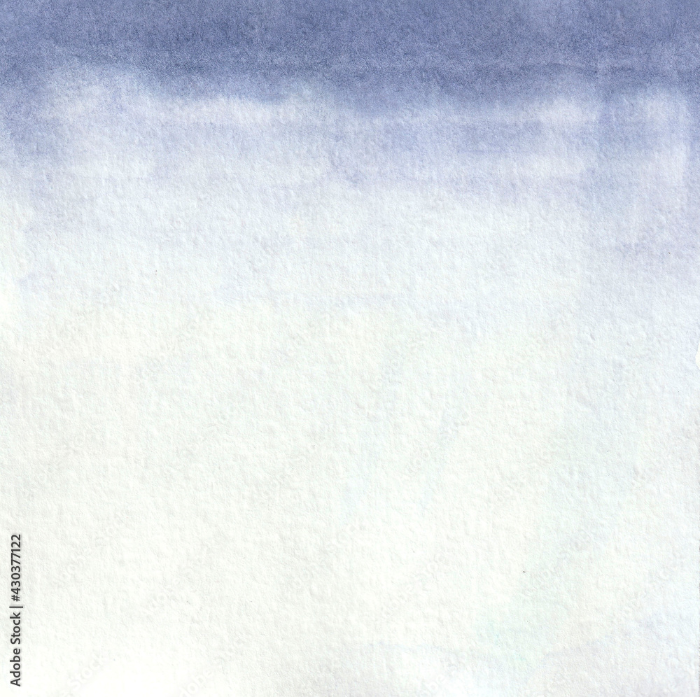 Abstract watercolor blue background. Handmade on paper. Gradient