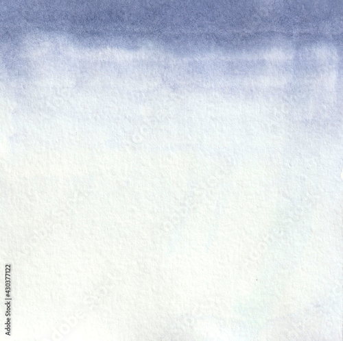 Abstract watercolor blue background. Handmade on paper. Gradient
