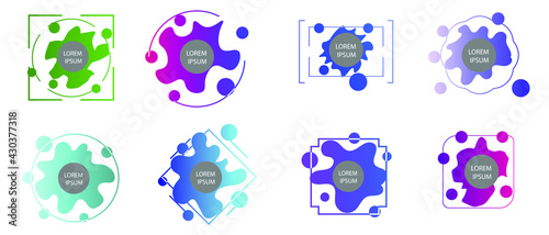 Set of modern abstract graphic elements. Gradient abstract banners with different shapes. Template for the design, logo, flyer banner, presentation. Vector illustration
