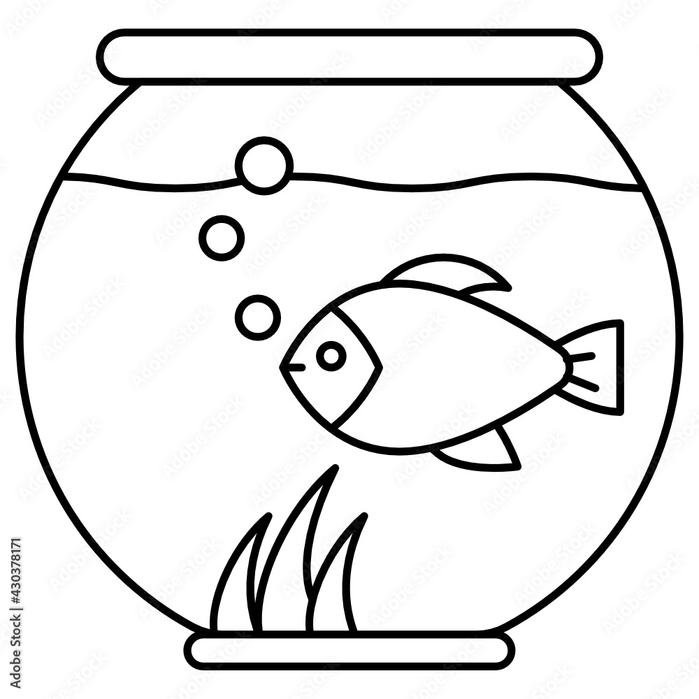 Aquariums Fish Tanks Bowl with plant Concept Vector color line Icon Design, Interior design Symbol, Home Office decoration Sign, Residential and Commercial Decor Elements stock illustration Aquariums Fish Tanks Bowl with plant Concept Vector color line Icon Design, Interior design Symbol, Home Office decoration Sign, Residential and Commercial Decor Elements stock illustration
