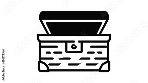 Open dower chest icon animation outline best object on white background