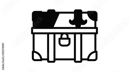 Old dower chest icon animation outline best object on white background