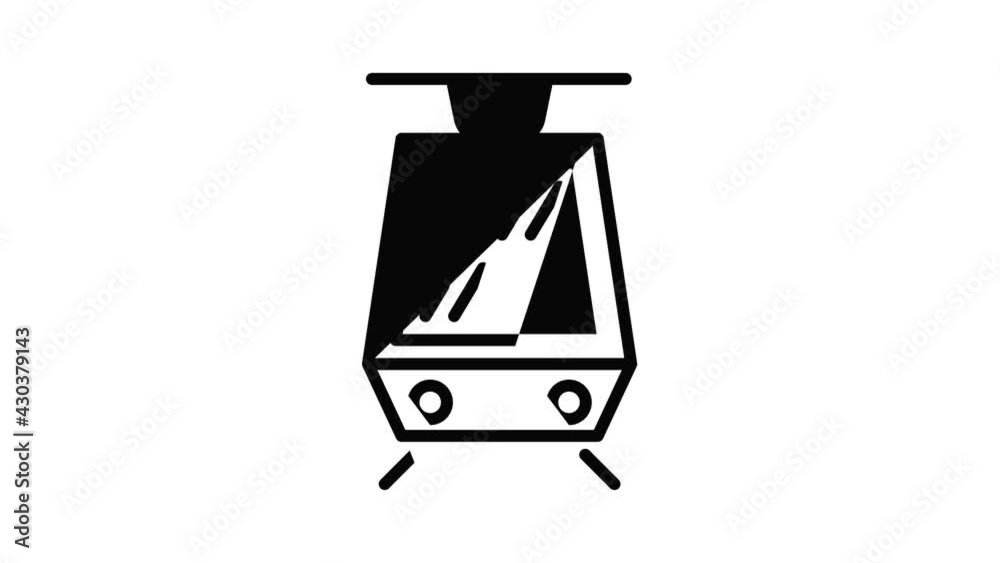 Modern tram car icon animation outline best object on white background Modern tram car icon animation outline best object on white background