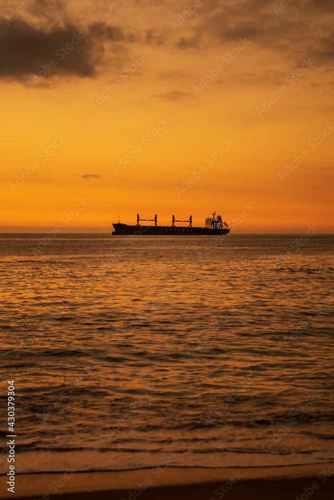 Ships and sunset