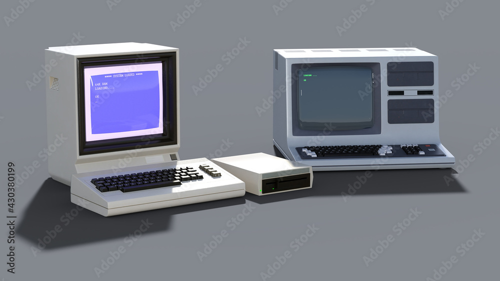古い 古典 コンピュータ テレビゲーム ビデオゲーム機 OA機器 Retro computer 8bit 3d CG render 古い 古典 コンピュータ テレビゲーム ビデオゲーム機 OA機器 Retro computer 8bit 3d CG render