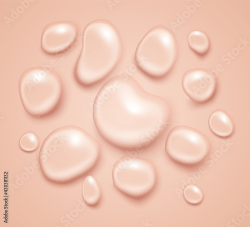 Realistic Water drop. Pure transparent droplet. Clean drop condensation. Vector set.