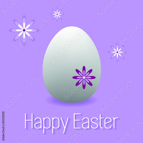 Delicate purple Happy Easter card.