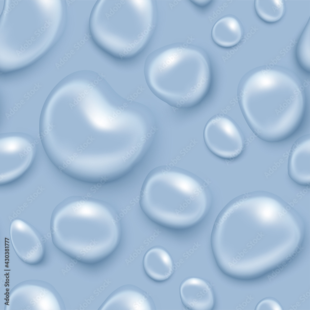 Realistic Water drop. Pure transparent droplet. Clean drop condensation. Vector set.