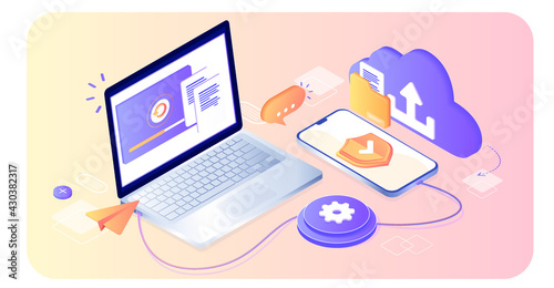 Database with cloud server, Data set, process, classification, database, data analytic and evaluation. File transfer. Program for remote connection between phone and computer. The working process. Web