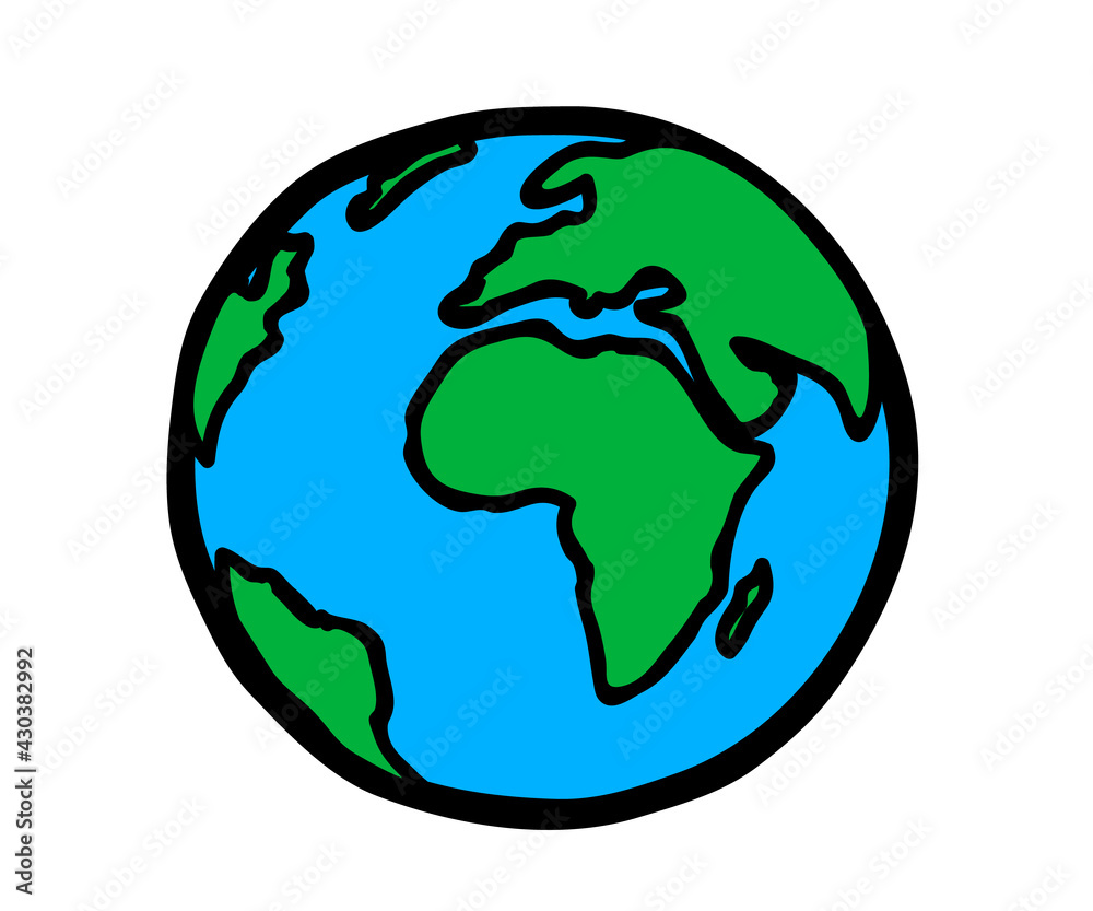 Planet Earth on a white background. Environment protection. Cartoon. Vector illustration. Planet Earth on a white background. Environment protection. Cartoon. Vector illustration.