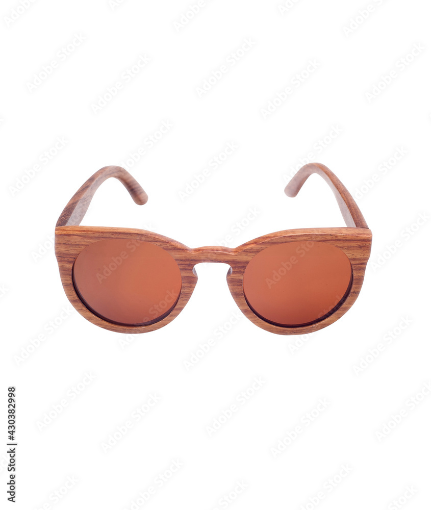Wood frame sunglasses isolated on a white background Wood frame sunglasses isolated on a white background