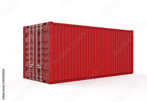 red container isolated on white photo