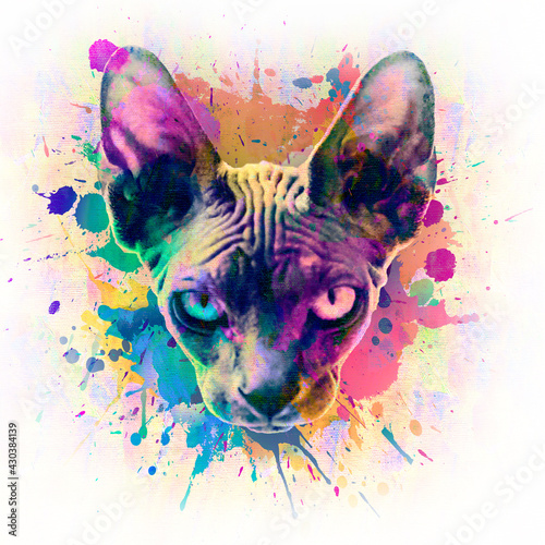 abstract colored sphinx fac...
