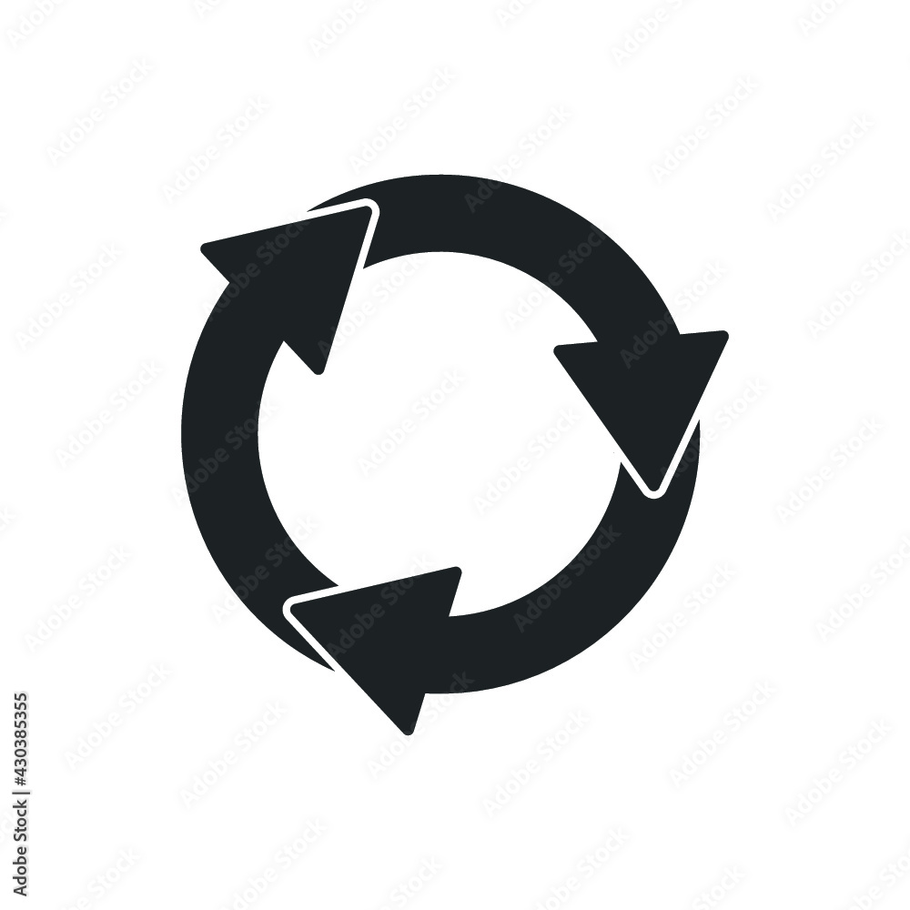 The waste processing icon. Bio symbol. Flat illustration The waste processing icon. Bio symbol. Flat illustration