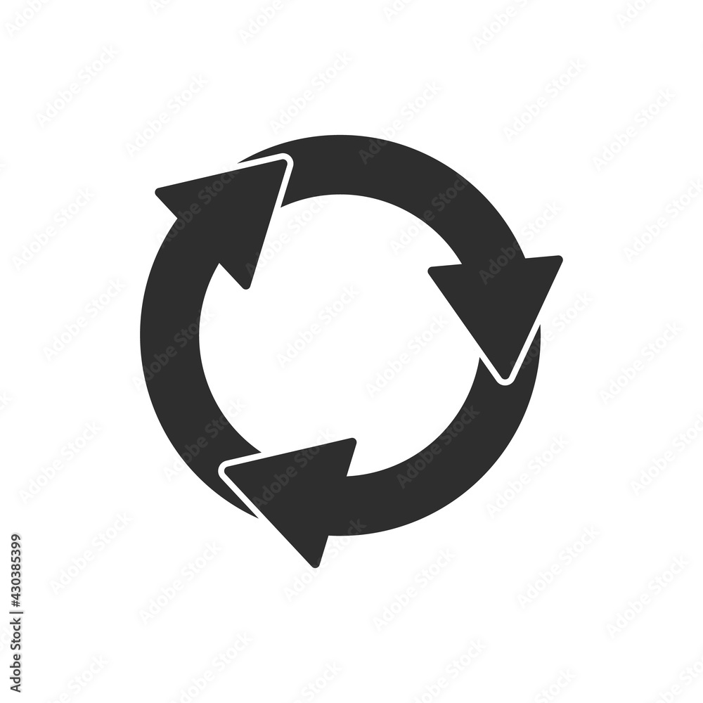 The waste processing icon. Bio symbol. Flat illustration The waste processing icon. Bio symbol. Flat illustration