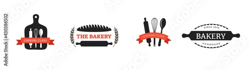 Bakery and pastry shop, cooking logo. Vintage, retro logo design