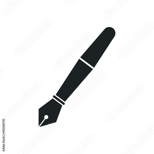 Fountain pen icon. Pen icon symbol. Simple design style on white background