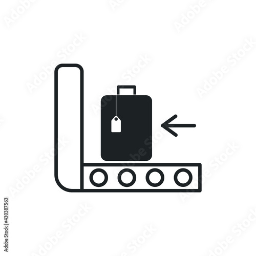 Airport baggage security scanner outline icon