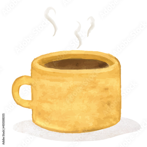 コーヒーカップ　手描き水彩イラスト