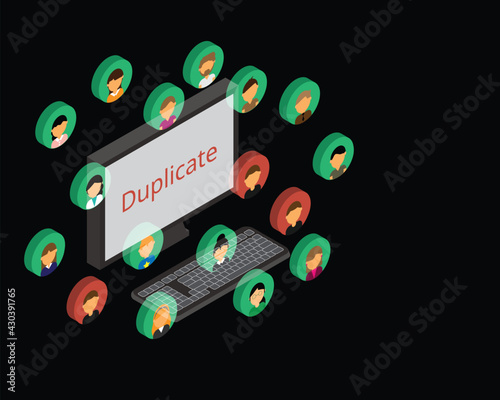 duplicate account or duplicate user vector