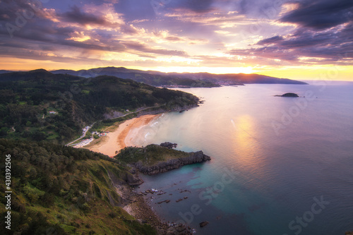 amazing sunset from ogoño mountain, Basque country