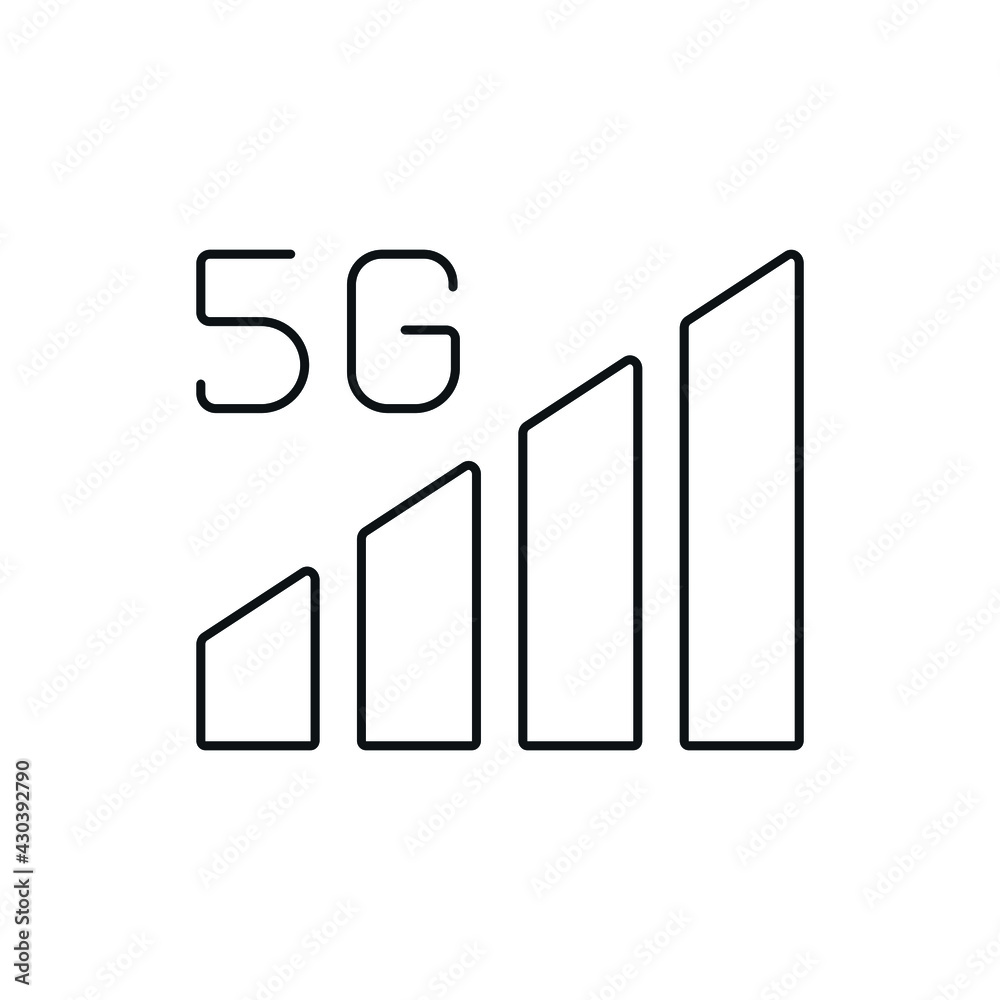 Naklejka 5g connection linear icon. High speed internet. Thin line customizable illustration. Contour symbol. Vector isolated outline drawing. Editable stroke