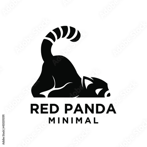 red panda silhouette logo icon design