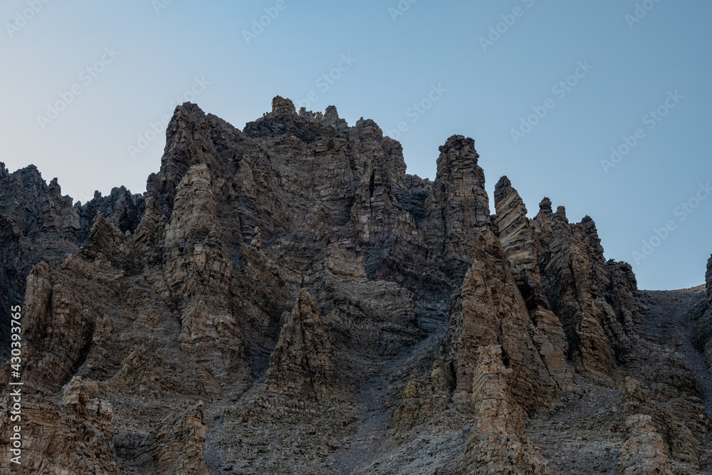 Rock Structures Hang To To Edge of Wheeler Peak Rock Structures Hang To To Edge of Wheeler Peak