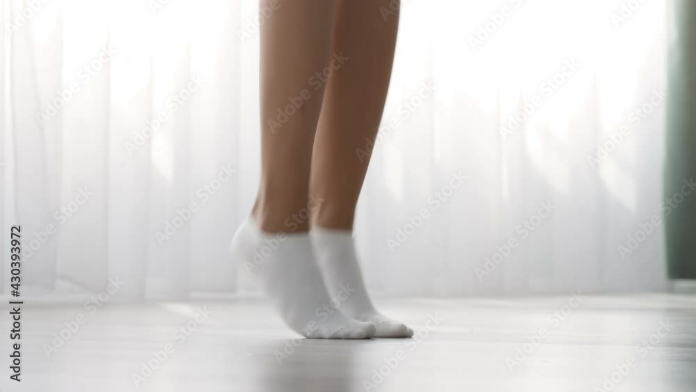 Black Lady Jumping With Rope Exercising At Home, Cropped Black Lady Jumping With Rope Exercising At Home, Cropped