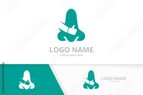 Vector nose and like logo combination. ENT clinic, otolaryngology logotype design template.
