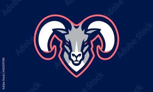 Ram sports vector mascot logo design photo