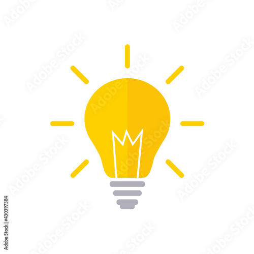 Light Bulb Icon - Vector Flat Graphic