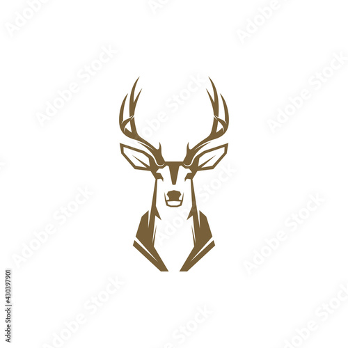 Deer head design vector illustration, Creative Deer head logo design concept template, symbols icons