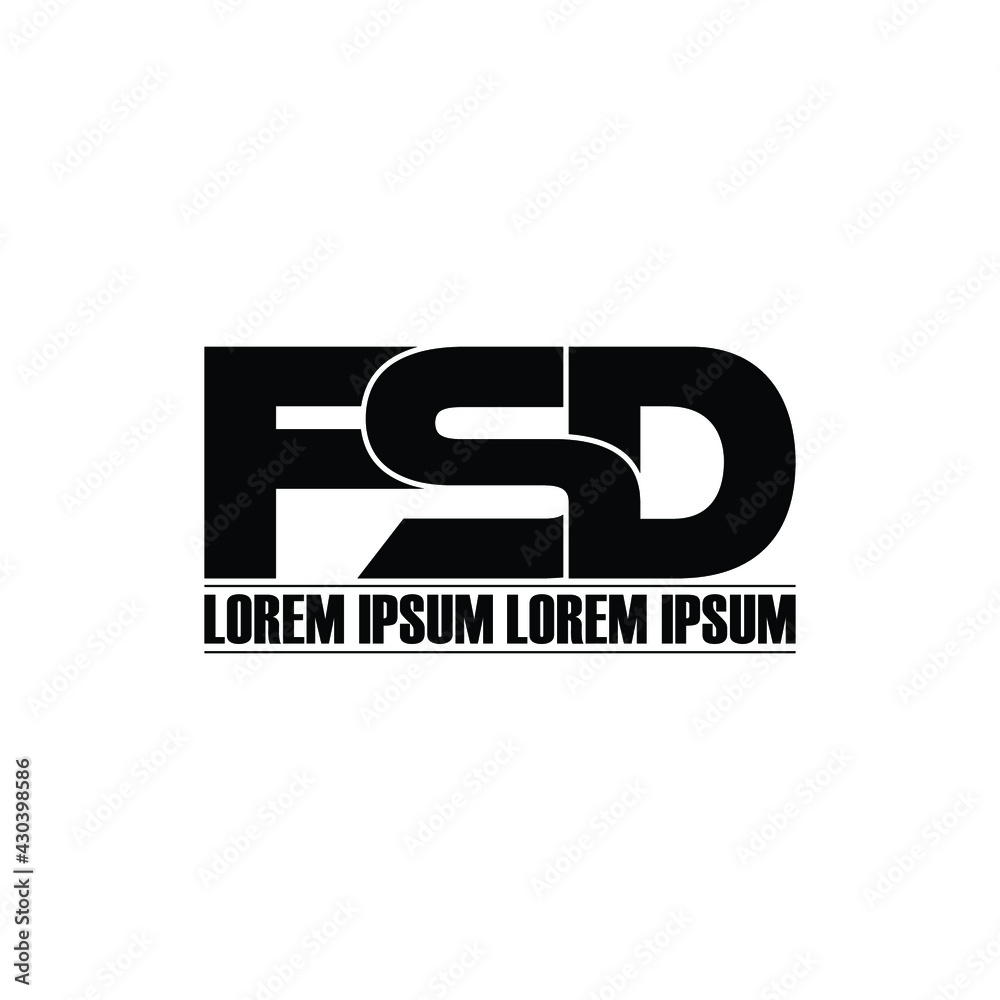 Letter FSD simple monogram logo design vector