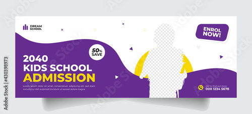 Kid school admission social media timeline cover & web banner